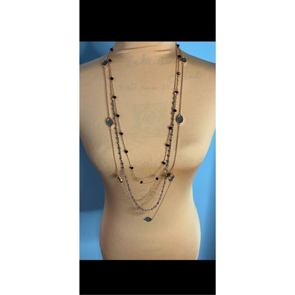 Vintage Charming Charlie Goldtone 3-Strand Necklace 18”